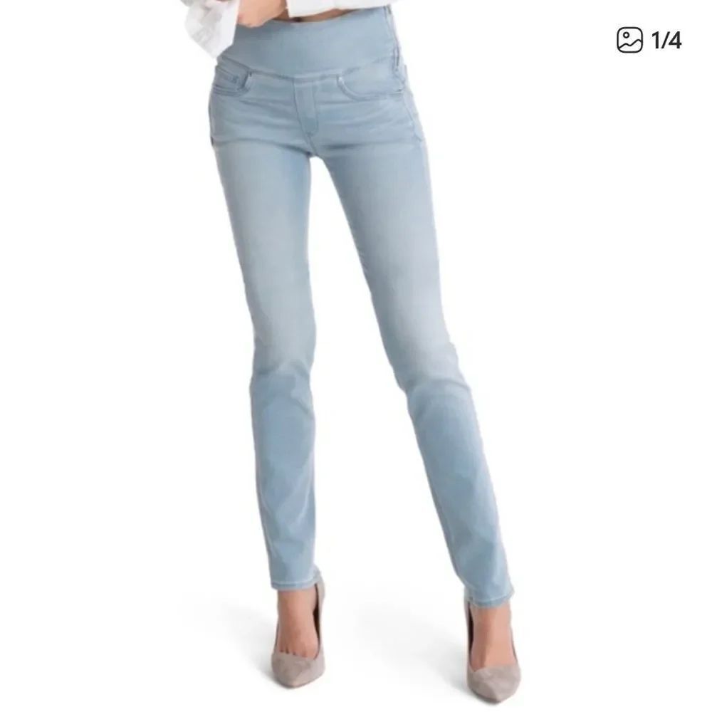 Spanx The Signature Straight Leg Jean Fade Blue Wash Womens 28
